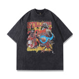 Men T-Shirt Retro Portrait Printing Loose