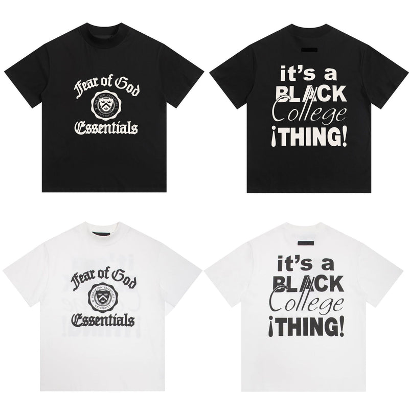 Fog Essentials T Shirts Spring/Summer FOG Letter Print Crew Neck Short Sleeves