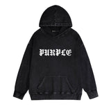 Purple Brand Distressed Hoodie Fashion Old Loose Hooded Sweater