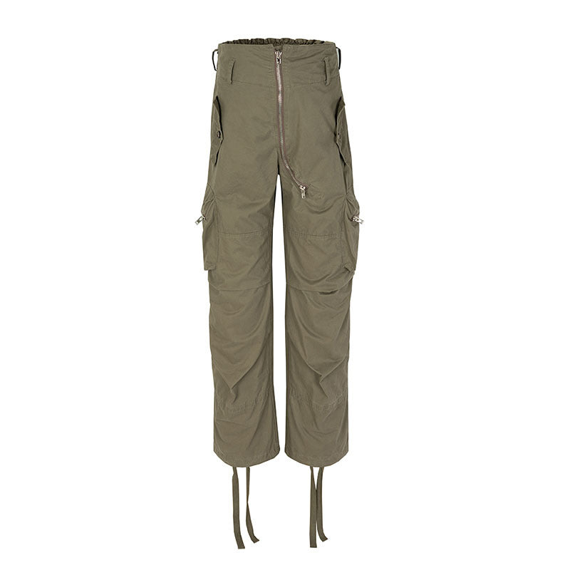 Cargo Pants Retro Solid Color Tooling Leisure Tappered