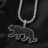 Jewelry Diamonds Leopard Pendant Necklace Ornament Hip Hop Animals Far East
