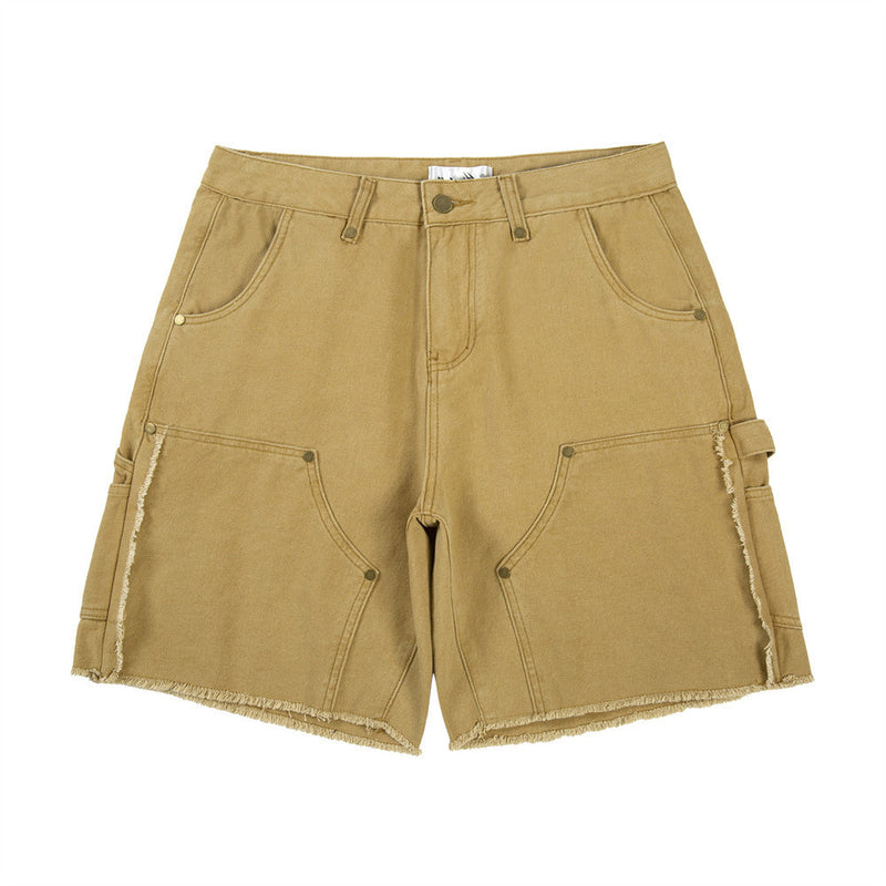 Men Shorts Stitching Casual Loose Cargo