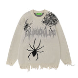 Women Sweater Spider Jacquard Knitted Sweater