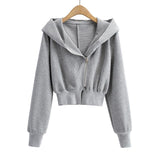 Women Hoodie Retro Small Loose Cardigan