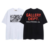 Gallery Dept T Shirts Spring/Summer Gallery Dept City Poster Printing Loose Half Sleeve Short Sleeve