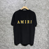 Amiri T Shirt Letter Print Casual Hip Hop Short Sleeve T-shirt