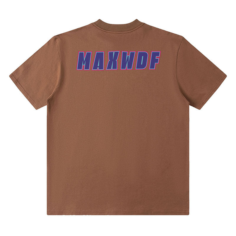 Men T-Shirt Oversize Letter Print Heavy Short Sleeve Loose