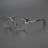 CHH Chrome Hearts Glasses Japanese large frame pure titanium engraved pattern myopia glasses frame