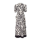 Bohemian Dress British Style Leopard Print Dress