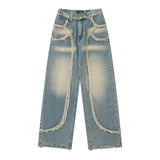 Men Jeans Unique Design Raw Edges