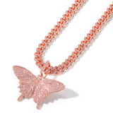 Jewelry Zircon Butterfly Pendant Necklace Vintage Fashion High Sense Animal Spectrum