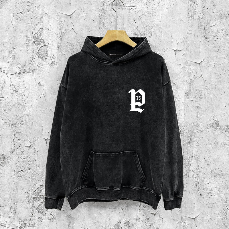 Purple Brand Distressed Hoodie Fashion Old Loose Hooded Sweater