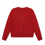 Ralph Lauren Knitted sweaters RL wool logo crew neck gradual change twist knitted cardigan