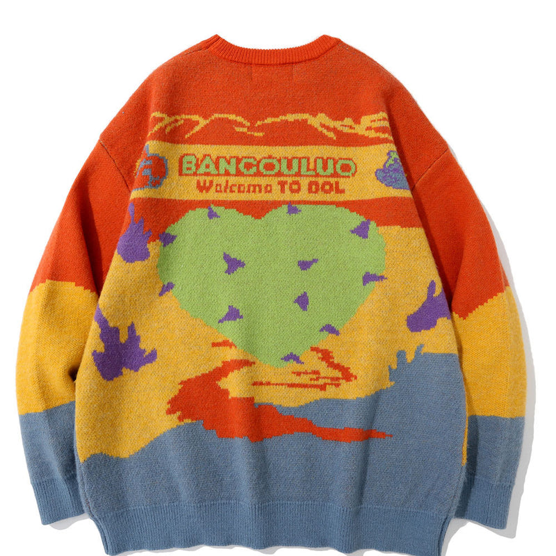 Men Sweater Jacquard Love Sweater