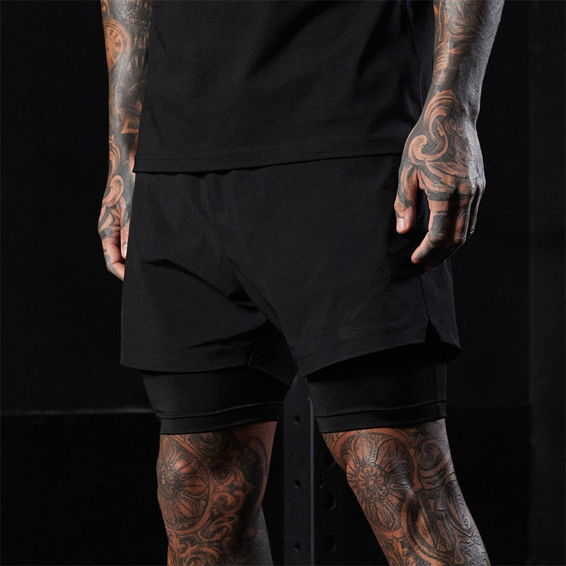 Eric Emanuel EE Shorts American Double Fake Two-Piece Shorts Sports Basketball Pants Running