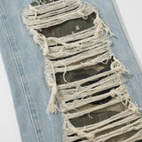 Men Jeans Patch Loose Hole All-Match
