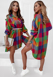 Women Dress Loose Long Sleeve Shirt Dress