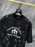 Chh Chrome Hearts T Shirts Sanskrit Star Splashing Ink Casual Sports Men's and Women's Short Sleeve T-Shirts