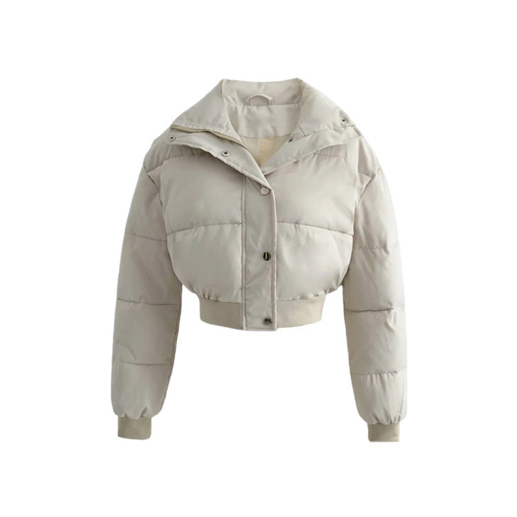 Women Cotton Coat Thickened Warm Winter Stand Collar Short