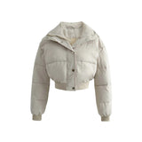 Women Cotton Coat Thickened Warm Winter Stand Collar Short