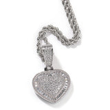 Jewelry copper zircon ins love pendant hiphop necklace St. Valentine's rapper