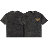 Gallery Dept T-Shirt Hand Painted Ink Splashing Alphabet Washed Retro Short Sleeve T-Shirt