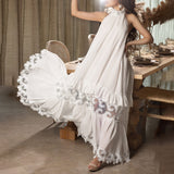 Bohemian Dress French Sleeveless Slimming Elegant Embroidery