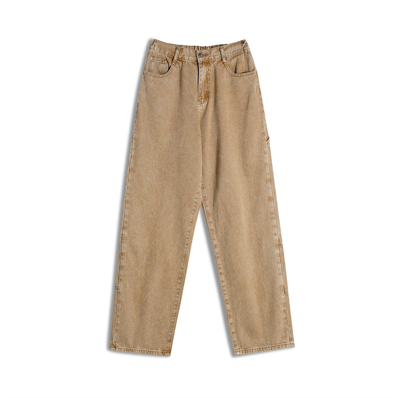 Men Jeans Distressed Cargo Pocket Casual Elastic Waist