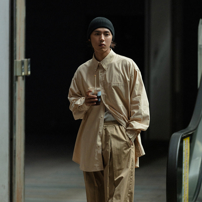 Unisex Shirt Cityboy Cotton Baggy Coat