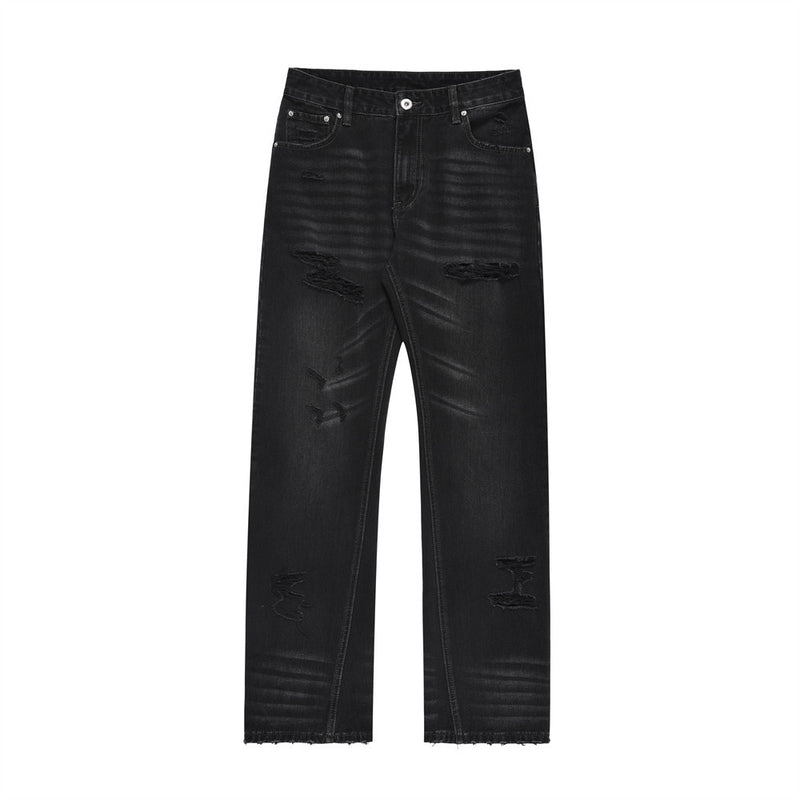 Men Jeans Ripped Burr Scratch Indentation