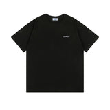 Off White T Shirts OW Botanical Flower Pattern Crew Neck Pullover Short Sleeves