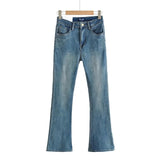 Women Jeans Slimming Denim Bell-Bottom Pants Retro