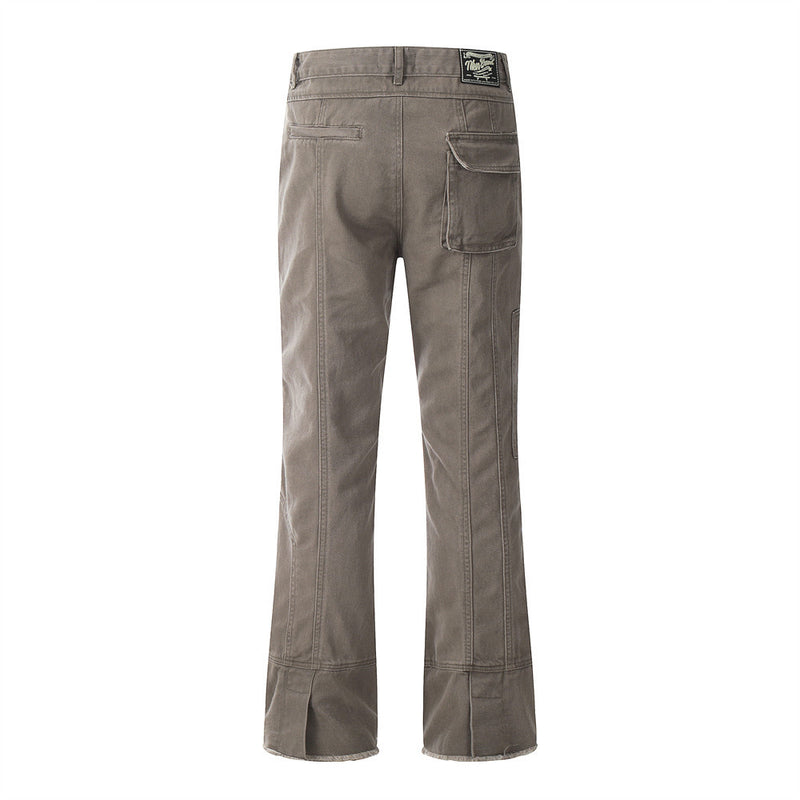 Men Jeans Stitching Edging Loose