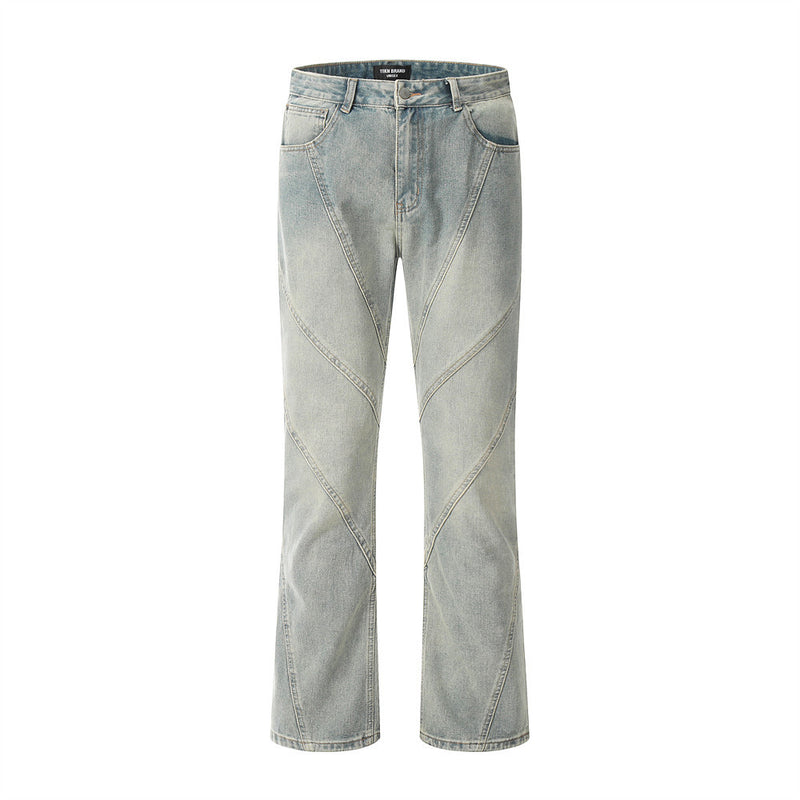 Men Jeans Stitching Casual Distressed