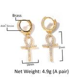 Earrings Zircon Ankh Earrings Ankh