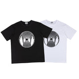 C.e t shirts creative geometric pattern round neck pullover short sleeve for men and women