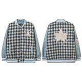 Women Jackets Retro College Style Embroidery Stitching Baseball Uniform Loose All-Match