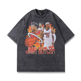Men T-Shirt Printed Washed and Worn Short Sleeve T-shirt