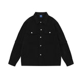 Men's Long Sleeved T Shirt Long Sleeve Shirt Men's Loose American Fashion Brand Spring and Summer Multi-Pocket Lapel Shirt
