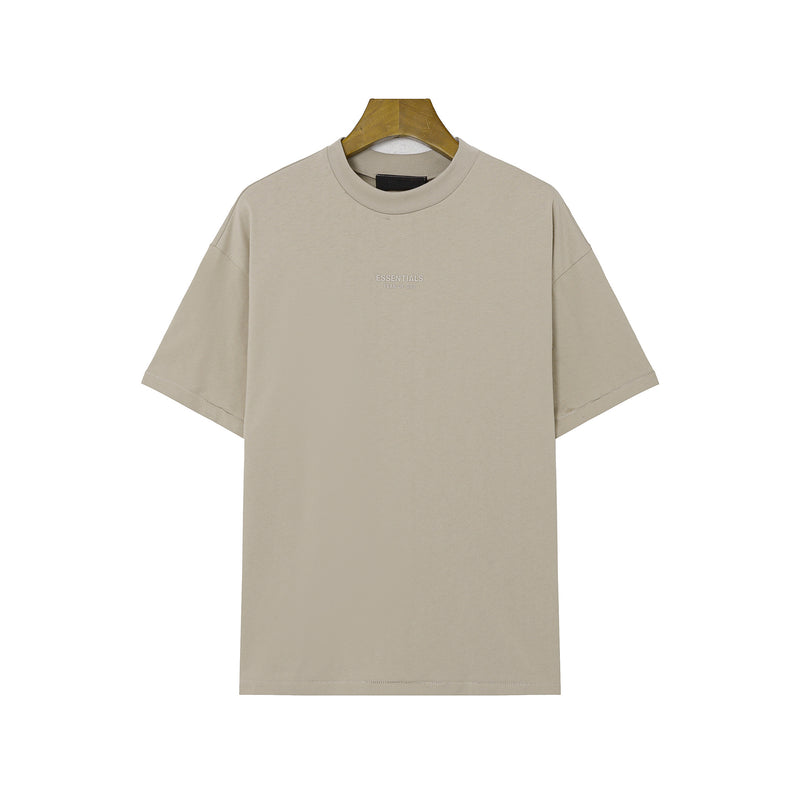 Fog Essentials T Shirts Spring Summer FOG Flocking Letter Crew Neck Short Sleeves