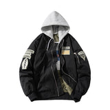 Mens Vintage Jackets Flight Suit Jacket Vintage Embroidered Baseball Suit Hooded