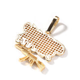 Jewelry Mixed Square Diamond AK47 Letter Pendant hiphop Spectrum Armament Word Up