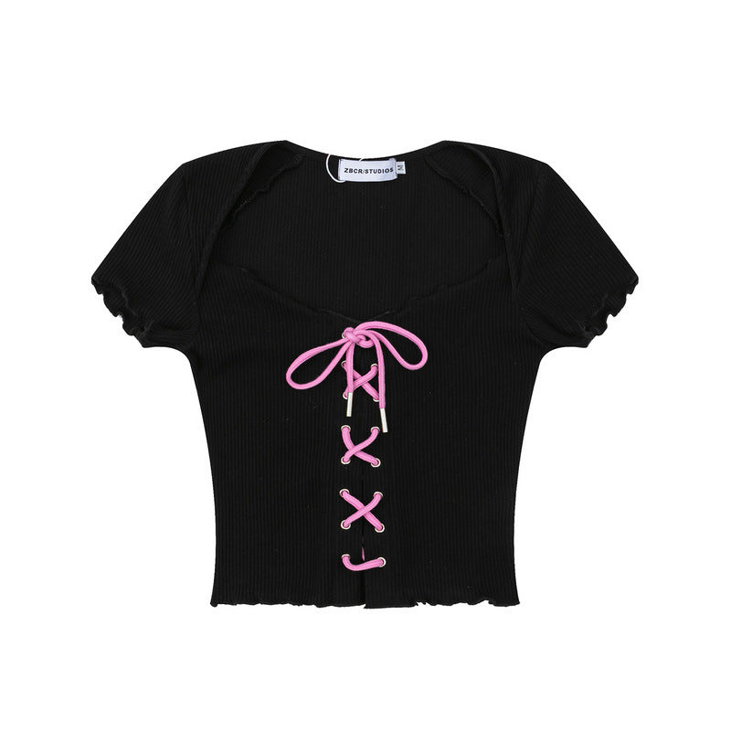 Men T-Shirt Contrast Color Strap