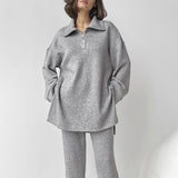 Women Co-Ords Autumn and Winter Long-Sleeved Knitted Sweater Loose Fashion