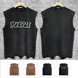 Purple Brand Distressed Tank T Shirts Distressed Sleeveless T-shirt Vest