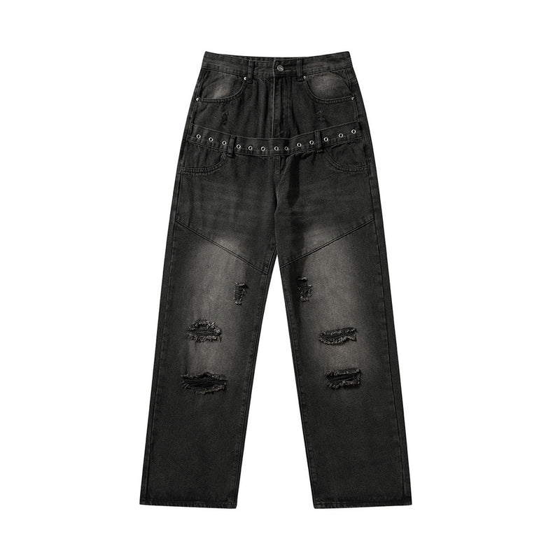 Men Jeans Make Old Ripped Punk Loose