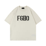Fog Essentials T Shirts Spring/Summer FOG Flocking Letter Pattern Crew Neck Short Sleeves