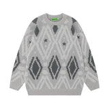 Women Sweater Retro Contrast Color Loose