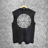 Purple Brand Distressed Tank T Shirts Distressed Sleeveless T-shirt Vest