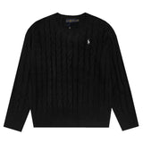 Ralph Lauren Knitted sweaters cotton thread ruff pony embroidery twist crew neck